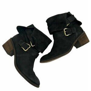 Donald J. Pliner Danee Black Suede Convertible Boots Fold Down Cuff Womens 8.5M